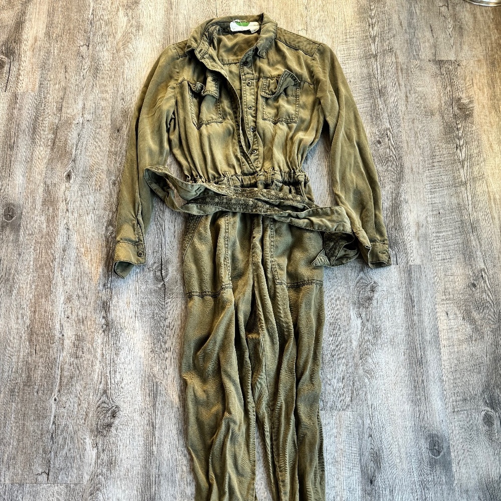 Anthropologie Long Sleeve Olive Jumpsuit - Size S